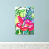 Australische rode bloeiende waterverf canvas afdruk (Insitu (Houten vloer))