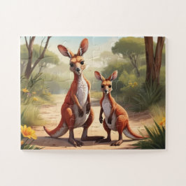 Australische rode kangoeroes legpuzzel