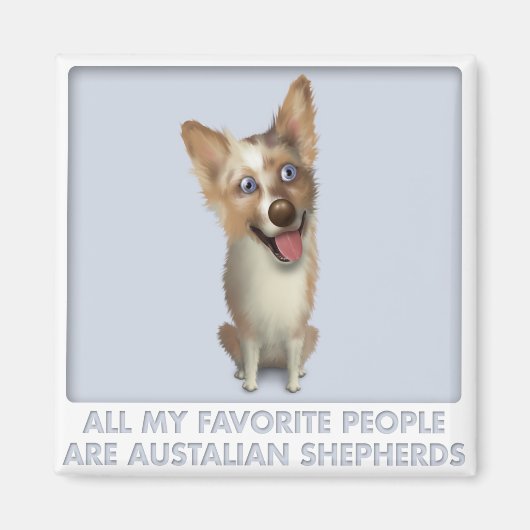 Australische Rode Merle Shepherd Favoriet Magneet (Voorkant)