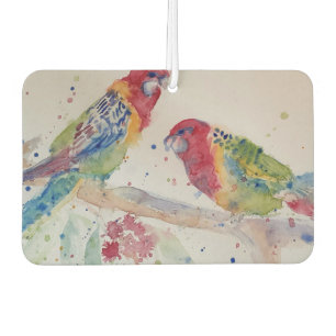 Australische Rode Rosella Parrot Bird Aquarel kuns Luchtverfrisser