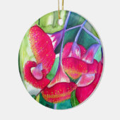 Australische roodbloeiende waterverf keramisch ornament (Links)