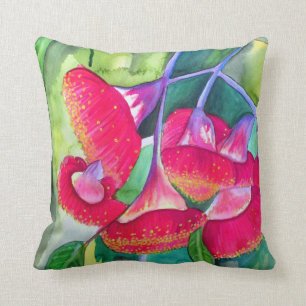 Australische roodbloeiende waterverf kussen