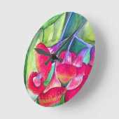 Australische roodbloeiende waterverf ronde klok (Hoek)
