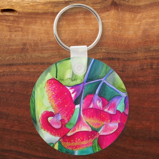 Australische roodbloeiende waterverf sleutelhanger (Voorkant)