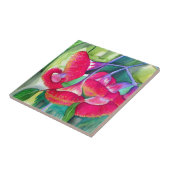 Australische roodbloeiende waterverf tegeltje (Zijkant)