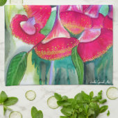 Australische roodbloeiende waterverf theedoek (Gevouwen)