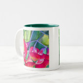 Australische roodbloeiende waterverf tweekleurige koffiemok (Voorkant links)