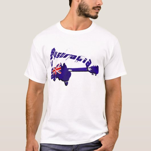Australische rotsen retro worn look T T-shirt (Voorkant)