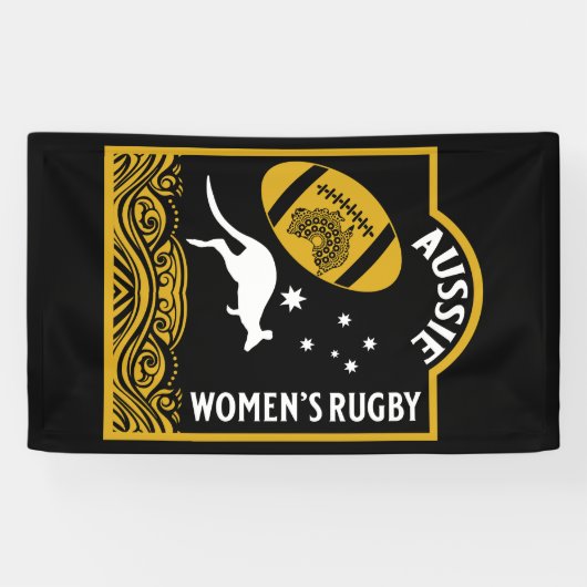 Australische rugbysport voor dames spandoek (Horizontaal)