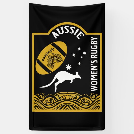 Australische rugbysport voor dames spandoek (Verticaal)