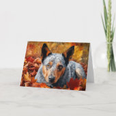 Australische runderen in herfstbladeren inspireren kaart (Voorkant)