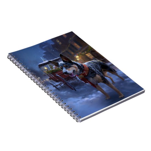 Australische runderen kerstfeest  notitieboek (Rechterzijde)