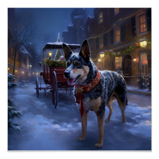 Australische runderen kerstfeest  perfect poster (Voorkant)