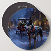 Australische runderen kerstfeest  ronde button 6,0 cm (Voorkant /achterkant)