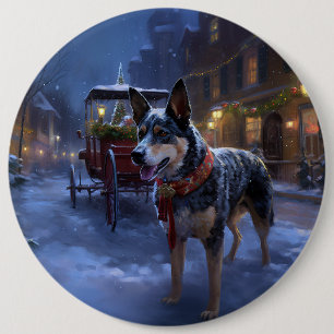 Australische runderen kerstfeest ronde button 6,0 cm