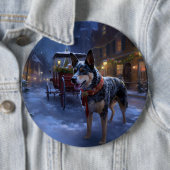 Australische runderen kerstfeest  ronde button 6,0 cm (In situ)