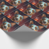 Australische runderen nieuwjaarskaart cadeaupapier (Hoek)