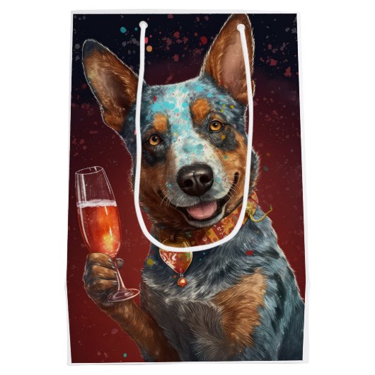 Australische runderen nieuwjaarskaart medium cadeauzakje (Achterkant)