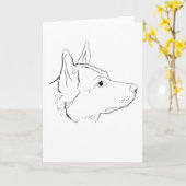 Australische runderhond| Lijn| Cadeauidee Kaart (Gele Bloem)