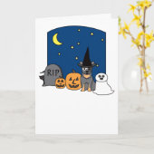 Australische Rundhond Halloween Kaart (Gele Bloem)