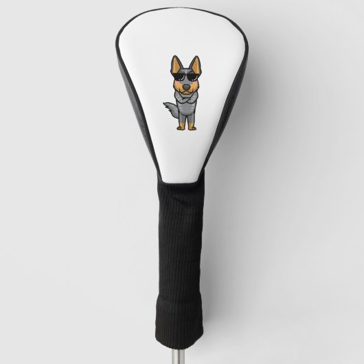 Australische rundvee hond Kawaii Emoticon Golfheadcover (Voorkant)