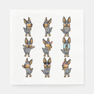 Australische rundvee hond Kawaii Emoticon Servet