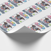 Australische Rundvee Hond met Ballonnen Verjaardag Cadeaupapier (Hoek)