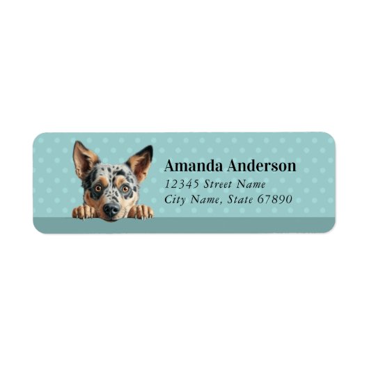 Australische Rundvee Hond Retouradres Labels (Voorkant)