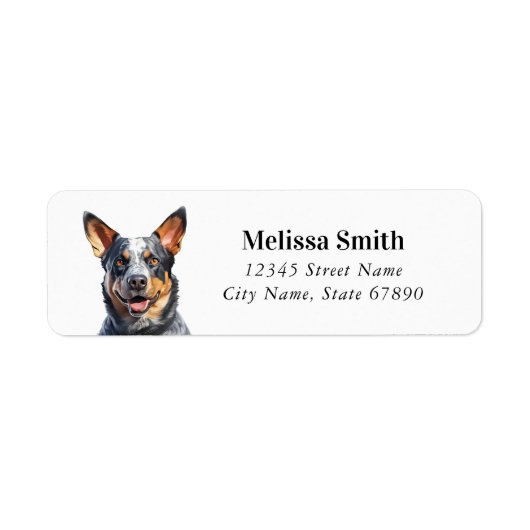 Australische Rundvee Hond Retouradres Labels (Voorkant)