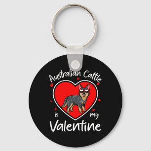 Australische Rundvee Is Mijn Valentijnshartvormige Sleutelhanger