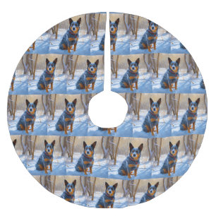 Australische Rundvee Laat Het Sneeuwen Kerstmis Kerstboom Rok