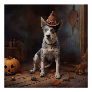 Australische Rundvee Pompoenen Halloween Griezelen Perfect Poster