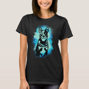 Australische Rundvee Schilder Blau Ontwerp Hond Mo T-shirt