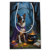 Australische Rundvee Whimsical Halloween-schilderi Medium Cadeauzakje (Voorkant)