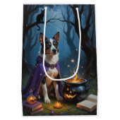 Australische Rundvee Whimsical Halloween-schilderi Medium Cadeauzakje (Achterkant)
