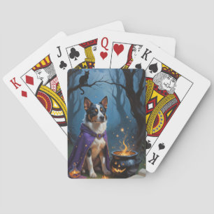 Australische Rundvee Whimsical Halloween-schilderi Pokerkaarten