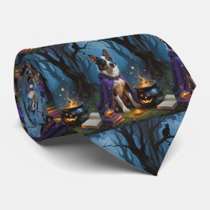 Australische Rundvee Whimsical Halloween-schilderi Stropdas