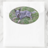 Australische rundveestond houdt van pic ovale sticker (Tas)