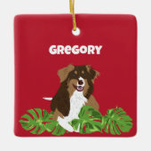 Australische Schelherd Aussie Cog Aangepaste foto Keramisch Ornament (Voorkant)