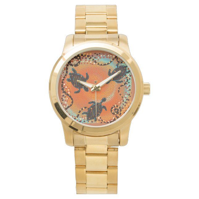 AUSTRALISCHE SCHILDERKUNST VAN SCHILDPADDEN       HORLOGE (Voorkant)
