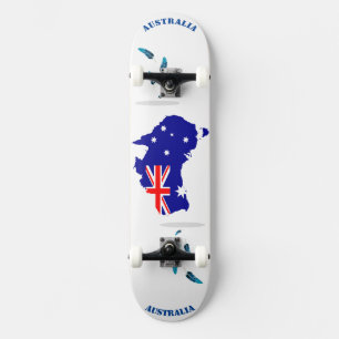 Australische semi-gestileerde vector vlag afbeeldi persoonlijk skateboard