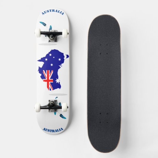 Australische semi-gestileerde vector vlag afbeeldi persoonlijk skateboard (Voorkant)
