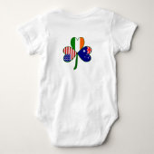 Australische Shamrock Groene Achtergrond Romper (Achterkant)