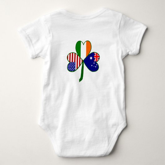 Australische Shamrock Groene Achtergrond Romper (Achterkant)