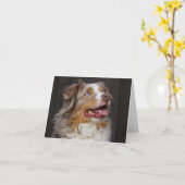 Australische Shepherd Aussie Puppy Dog Love Hallo Kaart (Gele Bloem)