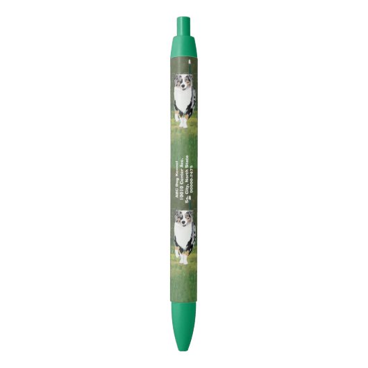 Australische Shepherd Dog aangepaste zwarte pen (Voorkant Verticaal)