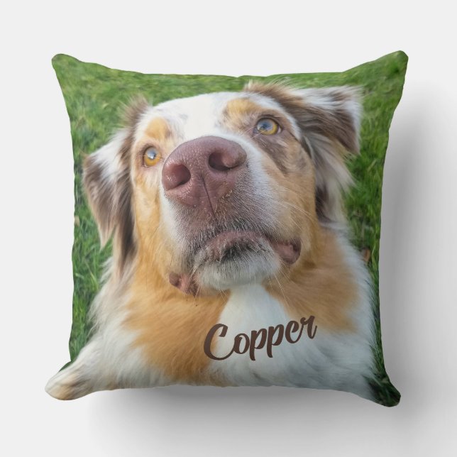 Australische Shepherd Dog Foto gepersonaliseerde n Kussen (Voorkant)