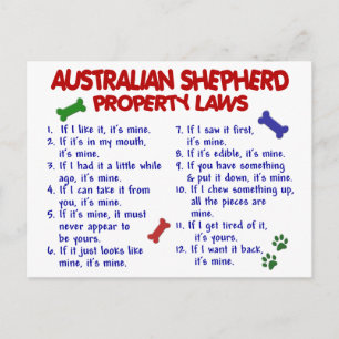 AUSTRALISCHE SHEPHERD Property Laws 2 Briefkaart