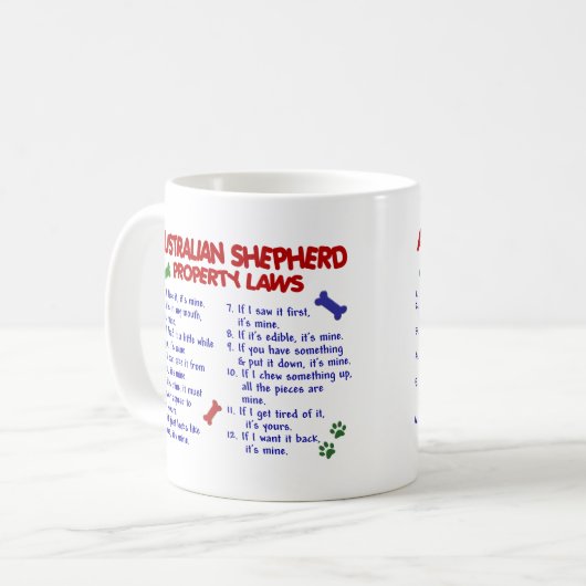 AUSTRALISCHE SHEPHERD Property Laws 2 Koffiemok (Voorkant links)