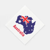 Australische silhouette, voorzien van een etiket, servet (Hoek)